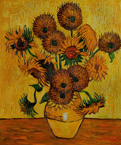 Vase with Fifteen Sunflowers by Vincent Van Gogh